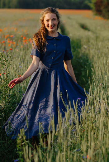 Classic Dress, Short Sleeve, Moonlight Blue#color_moonlight-blue