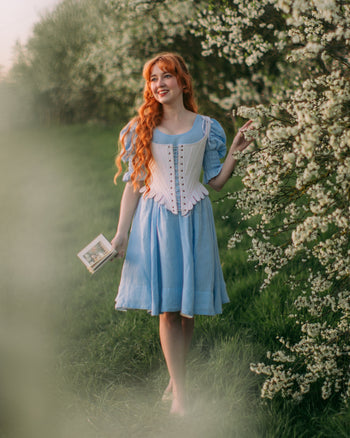 Mini Rebecca Dress, Short Sleeve, Skye Blue#color_skye-blue