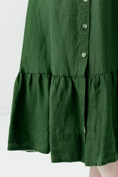 Button Down Skirt, Emerald Green#color_emerald-green
