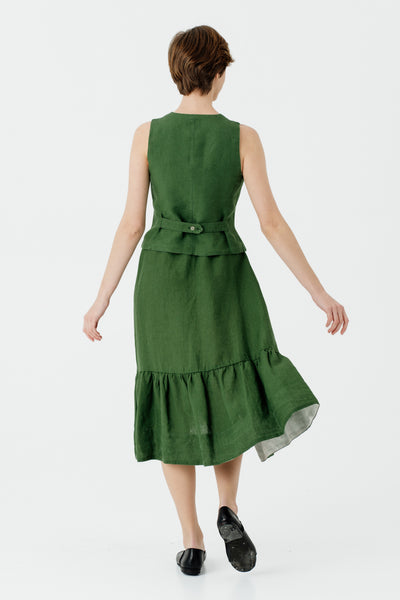 Button Down Skirt, Emerald Green#color_emerald-green