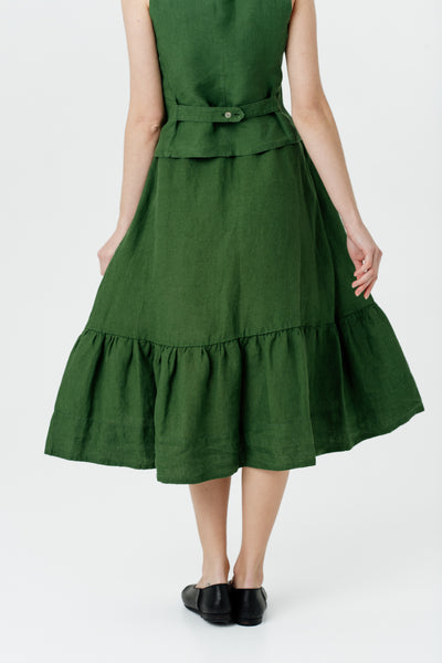 Button Down Skirt, Emerald Green#color_emerald-green