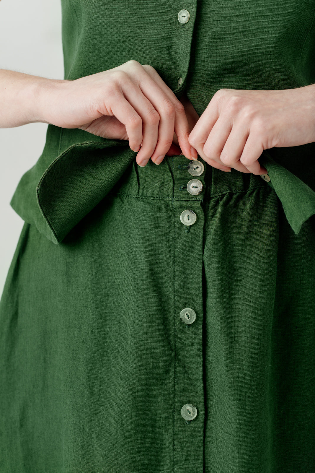 Button Down Skirt, Emerald Green#color_emerald-green