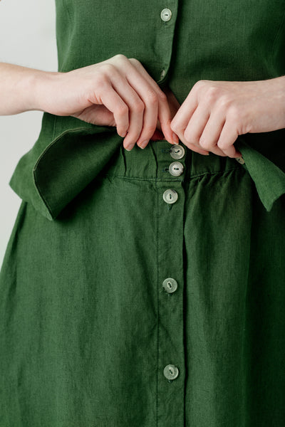 Button Down Skirt, Emerald Green#color_emerald-green
