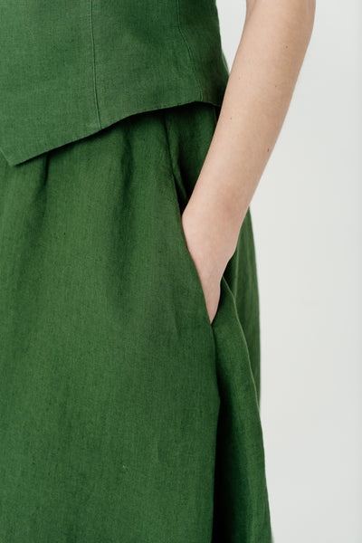 Button Down Skirt, Emerald Green#color_emerald-green