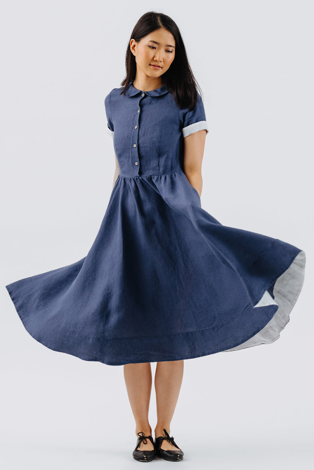Classic Dress, Short Sleeve, Moonlight Blue#color_moonlight-blue