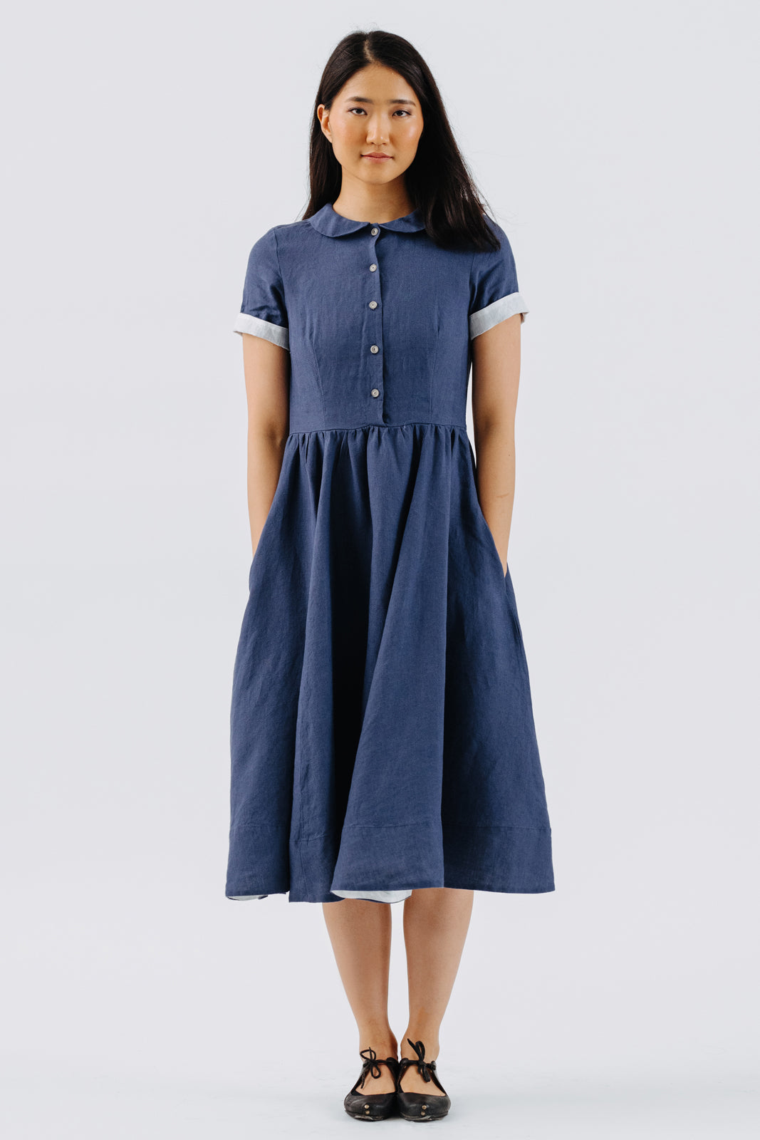 Classic Dress, Short Sleeve, Moonlight Blue#color_moonlight-blue