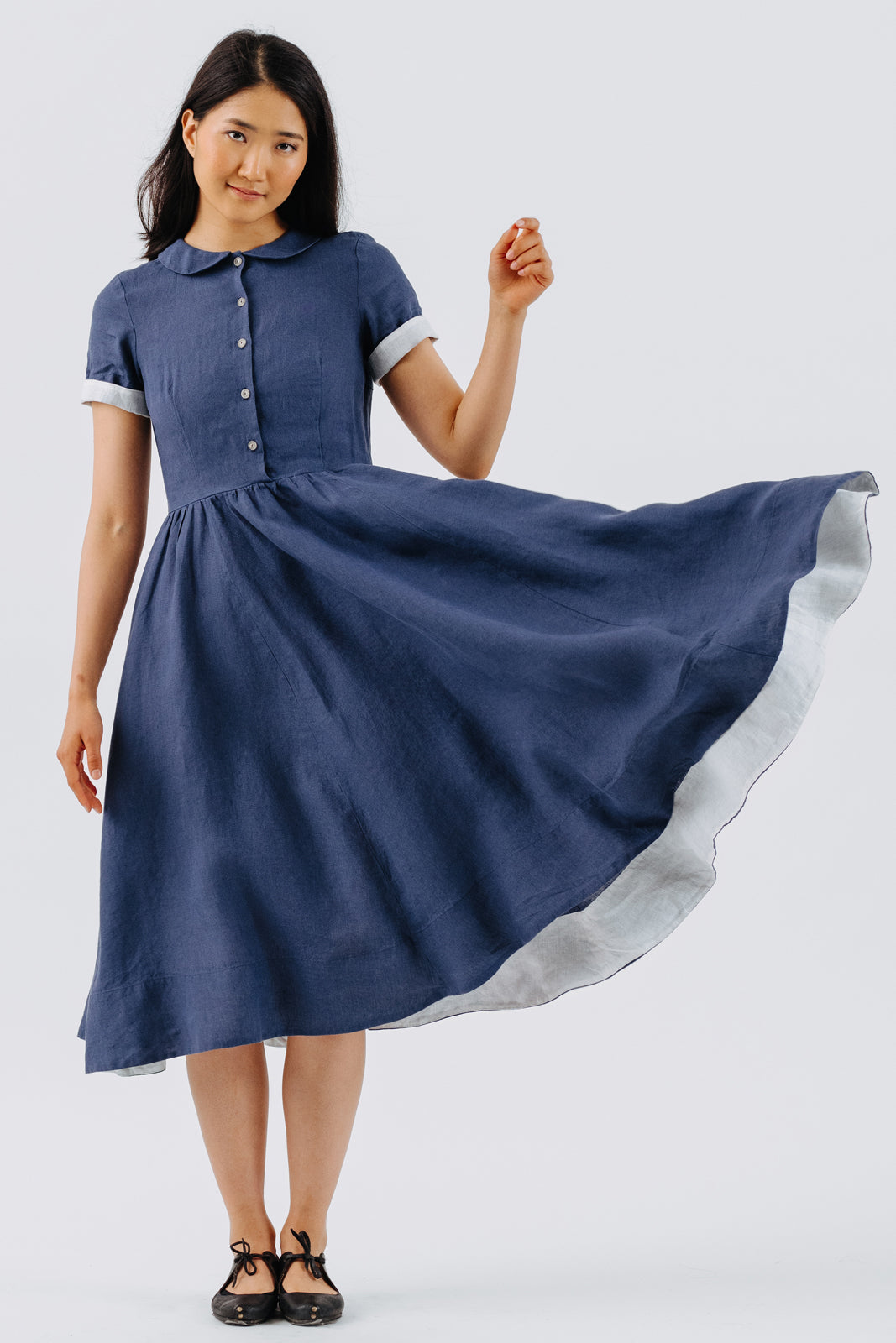 Classic Dress, Short Sleeve, Moonlight Blue#color_moonlight-blue