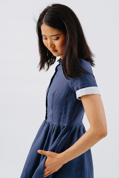 Classic Dress, Short Sleeve, Moonlight Blue#color_moonlight-blue