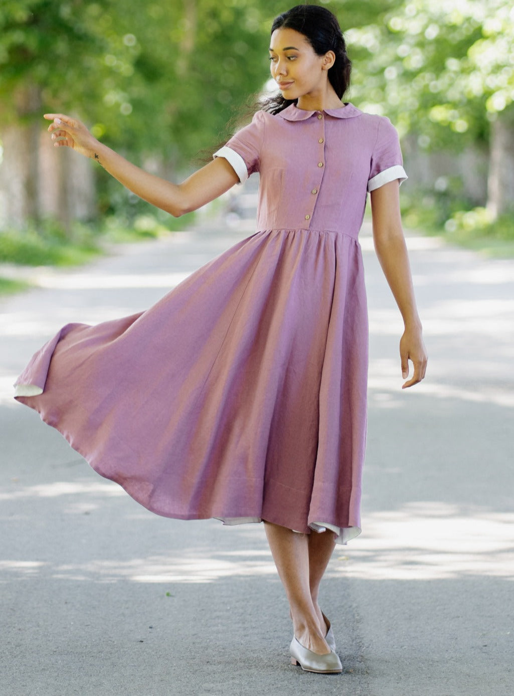 Classic Dress, Short Sleeve, Phlox Purple#color_phlox-purple