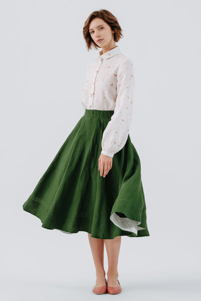 Classic Skirt, Emerald Green#color_emerald-green