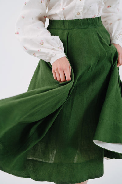 Classic Skirt, Emerald Green#color_emerald-green