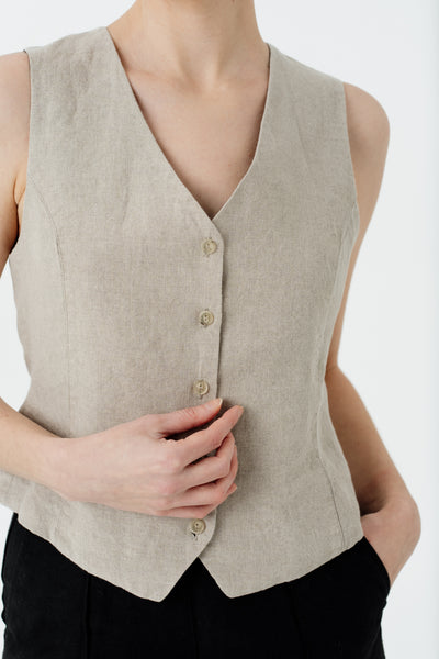 Classic Vest, Natural Linen#color_natural-linen