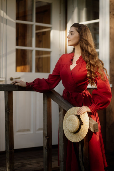 Darcy Dress, Long Sleeve, Red Poppy#color_red-poppy