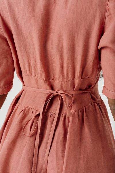 Diane Dress, Puffed Sleeve, Vintage Pink#color_vintage-pink
