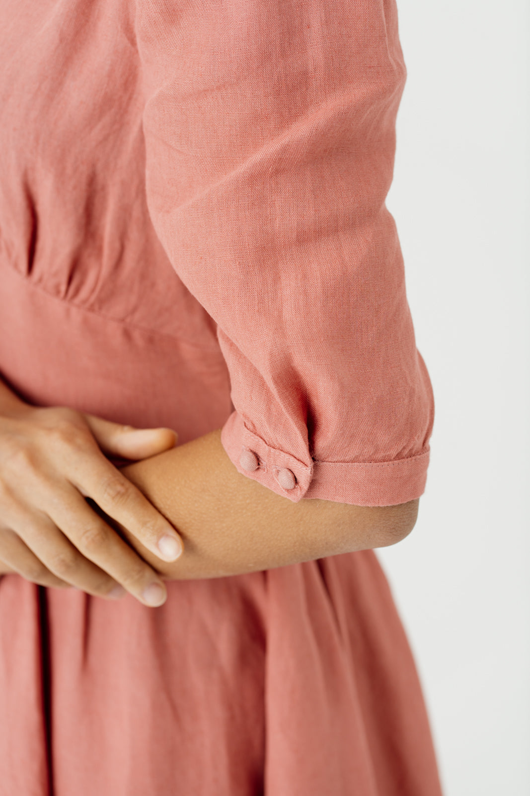 Diane Dress, Puffed Sleeve, Vintage Pink#color_vintage-pink