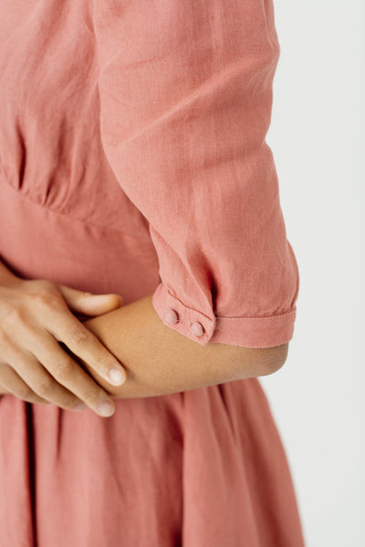 Diane Dress, Puffed Sleeve, Vintage Pink#color_vintage-pink