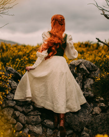 Hawthorn Dress, Long Sleeve, Milky White#color_milky-white