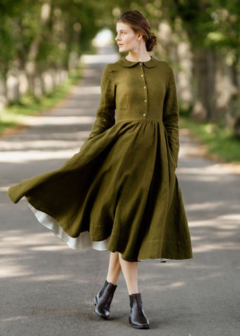 Classic Dress, Long Sleeve, Rosemary Green#color_rosemary-green