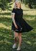 Mini Classic Dress, Short Sleeve, Black Pansy#color_black-pansy