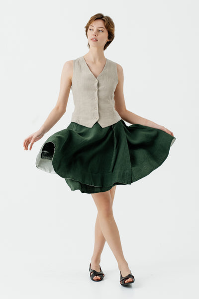 Mini Wrap Skirt, Evergreen#color_evergreen