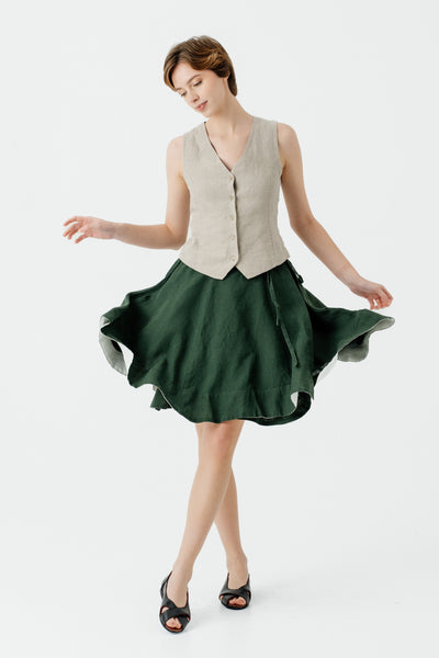Mini Wrap Skirt, Evergreen#color_evergreen