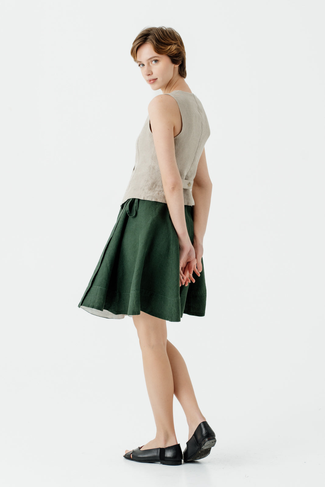 Mini Wrap Skirt, Evergreen#color_evergreen