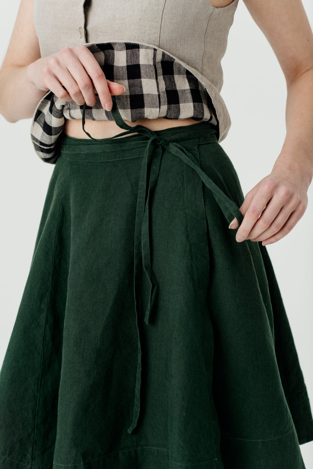 Mini Wrap Skirt, Evergreen#color_evergreen