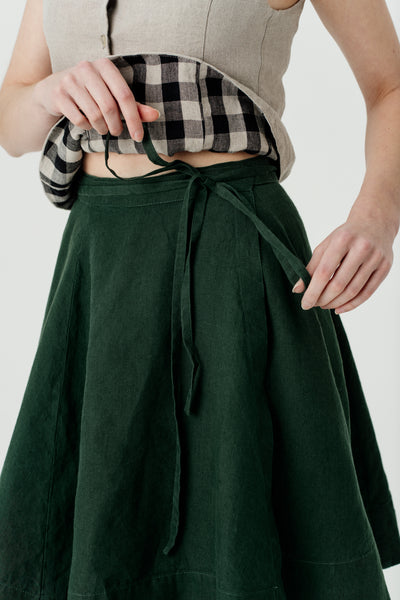Mini Wrap Skirt, Evergreen#color_evergreen