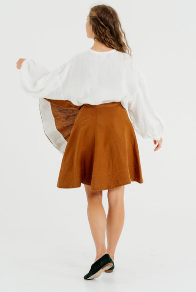 Mini Wrap Skirt, Warm Brown#color_warm-brown