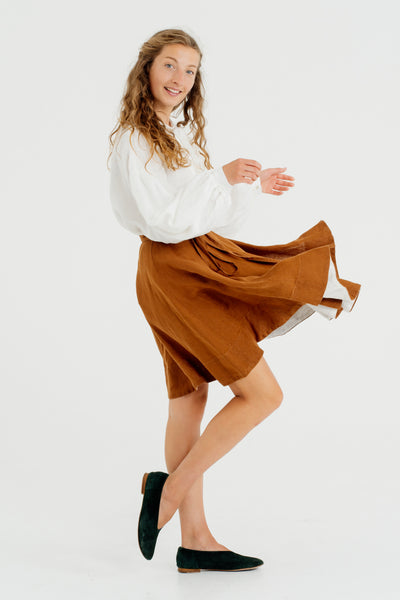 Mini Wrap Skirt, Warm Brown#color_warm-brown