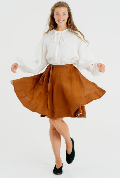 Mini Wrap Skirt, Warm Brown#color_warm-brown