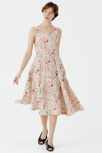 Pinafore Dress, Sleeveless, Whimsical Garden