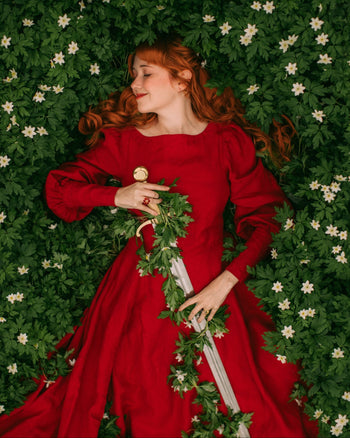 Hawthorn Dress, Long Sleeve, Red Poppy#color_red-poppy