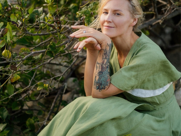Linen Wrap Dress