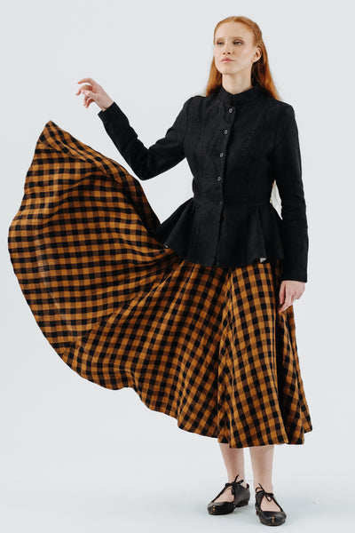 Classic Skirt, Brown Checkers#color_brown-checkers