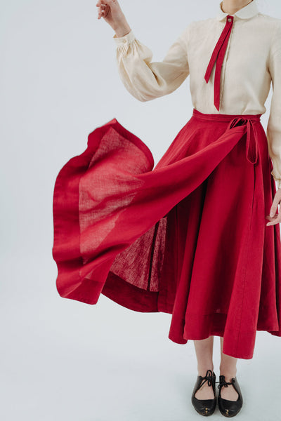 Wrap Skirt, Red Poppy#color_red-poppy