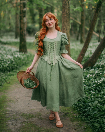 Rebecca Dress, Short Sleeve, Matcha Latte#color_matcha-latte