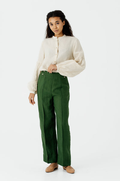 Stella Trousers, Emerald Green#color_emerald-green