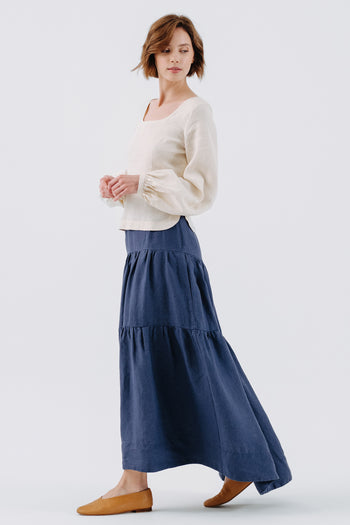 Tiered Skirt, Moonlight Blue