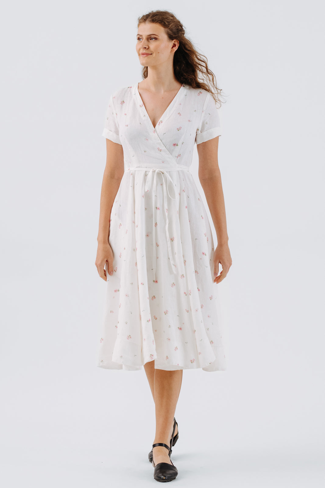 Wrap Dress, Short Sleeve, Apple Blossom#color_apple-blossom