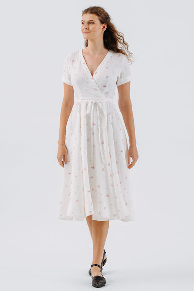 Wrap Dress, Short Sleeve, Apple Blossom#color_apple-blossom