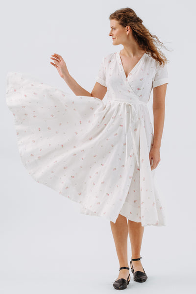 Wrap Dress, Short Sleeve, Apple Blossom#color_apple-blossom