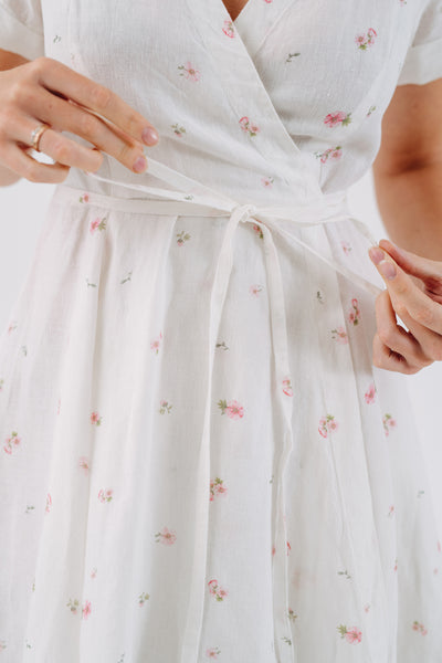 Wrap Dress, Short Sleeve, Apple Blossom#color_apple-blossom