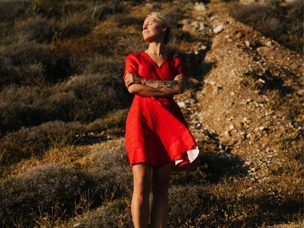 wrap dress linen
