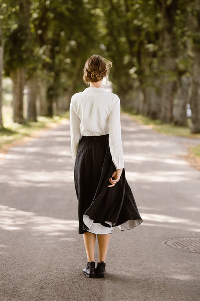 Classic Shirt with Embroidered Garden Collar, Long Sleeve#color_white-magnolia
